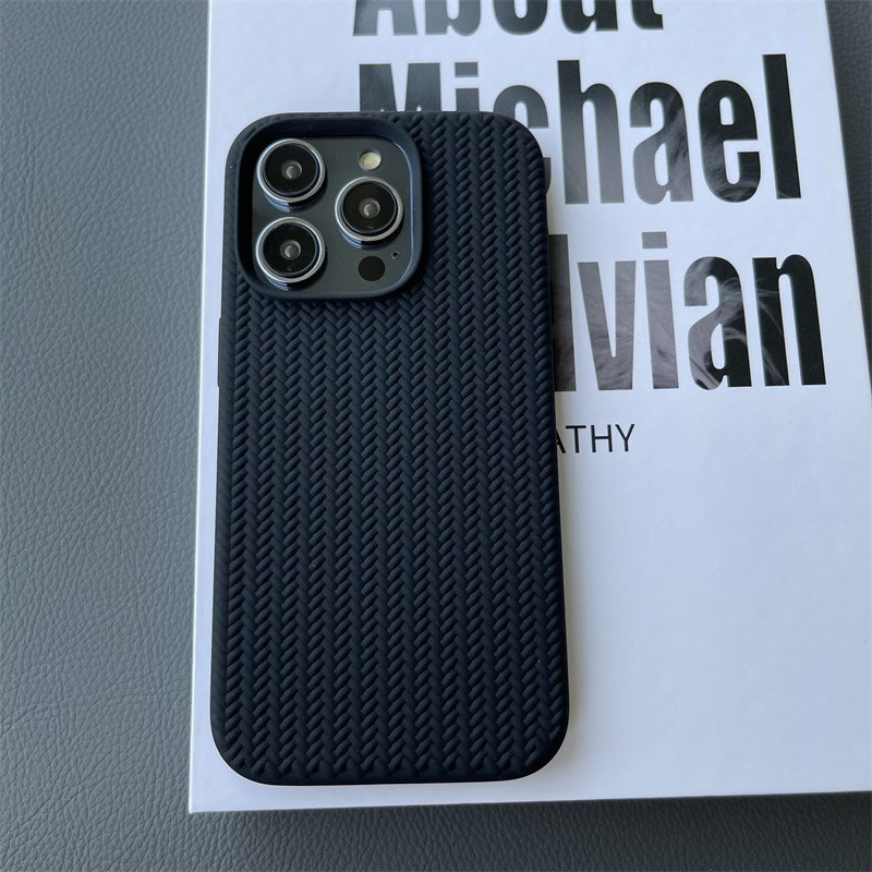 Liquid Silicone Woven Pattern Phone Case For Apple Series
