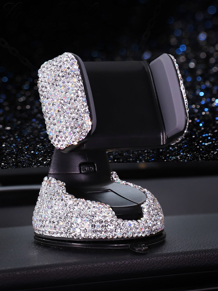 Crystal Rhinestones Phone Holder Car Mount With ABS Plastic