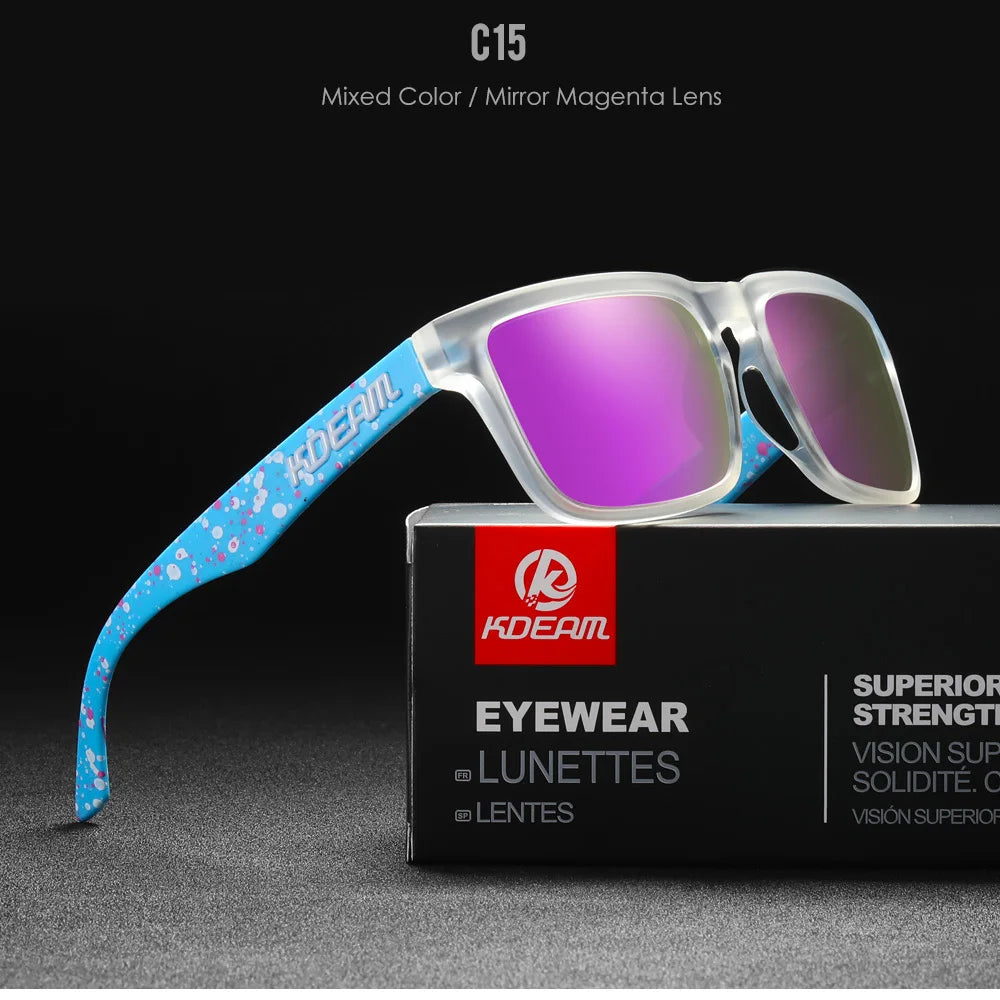 2022 Square Men'S Polarized Sunglasses Outdoors Lifestyle Coating Sun Glasses New Matching Colors with Box