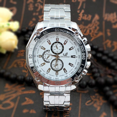 Classic Quartz Watch With Alloy Case And Steel Strap 42mm