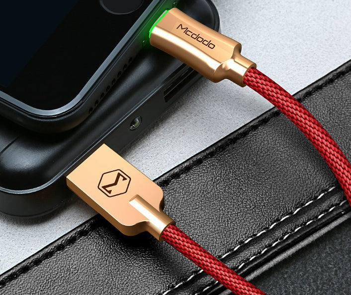 MCDODO Aluminum Alloy Braided Lightning Cable Fast Charge