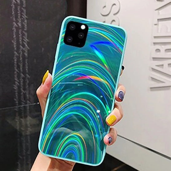 Rainbow Mirror 3D Glitter Gradient TPU Phone Case for iPhone 11–16 Pro Max Plus
