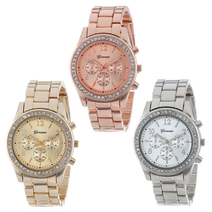 Diamond Bracelet Watch Stainless Steel Belt Geneva Alloy