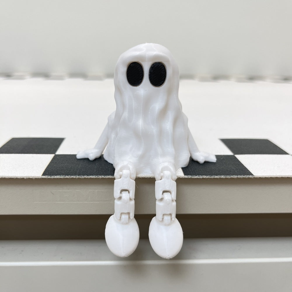 3D Printed Halloween Ghost Ornament Movable Joint Spooky Party Decoration