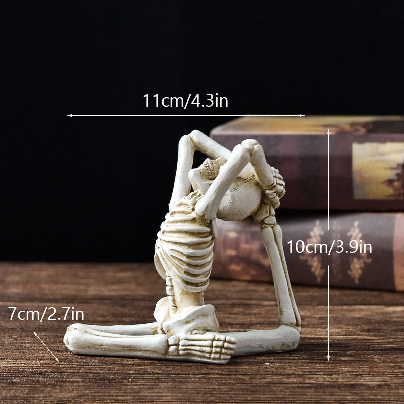 Halloween Resin Yoga Skeleton Skull Horror Desktop Decoration Ornament