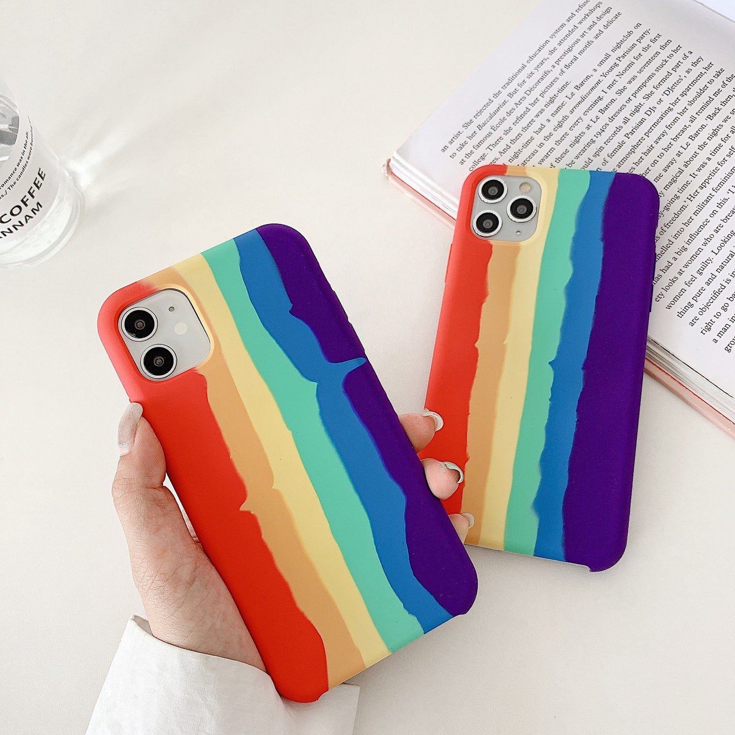 Apple Iphone Rainbow Liquid Silicone Phone Case Back Cover