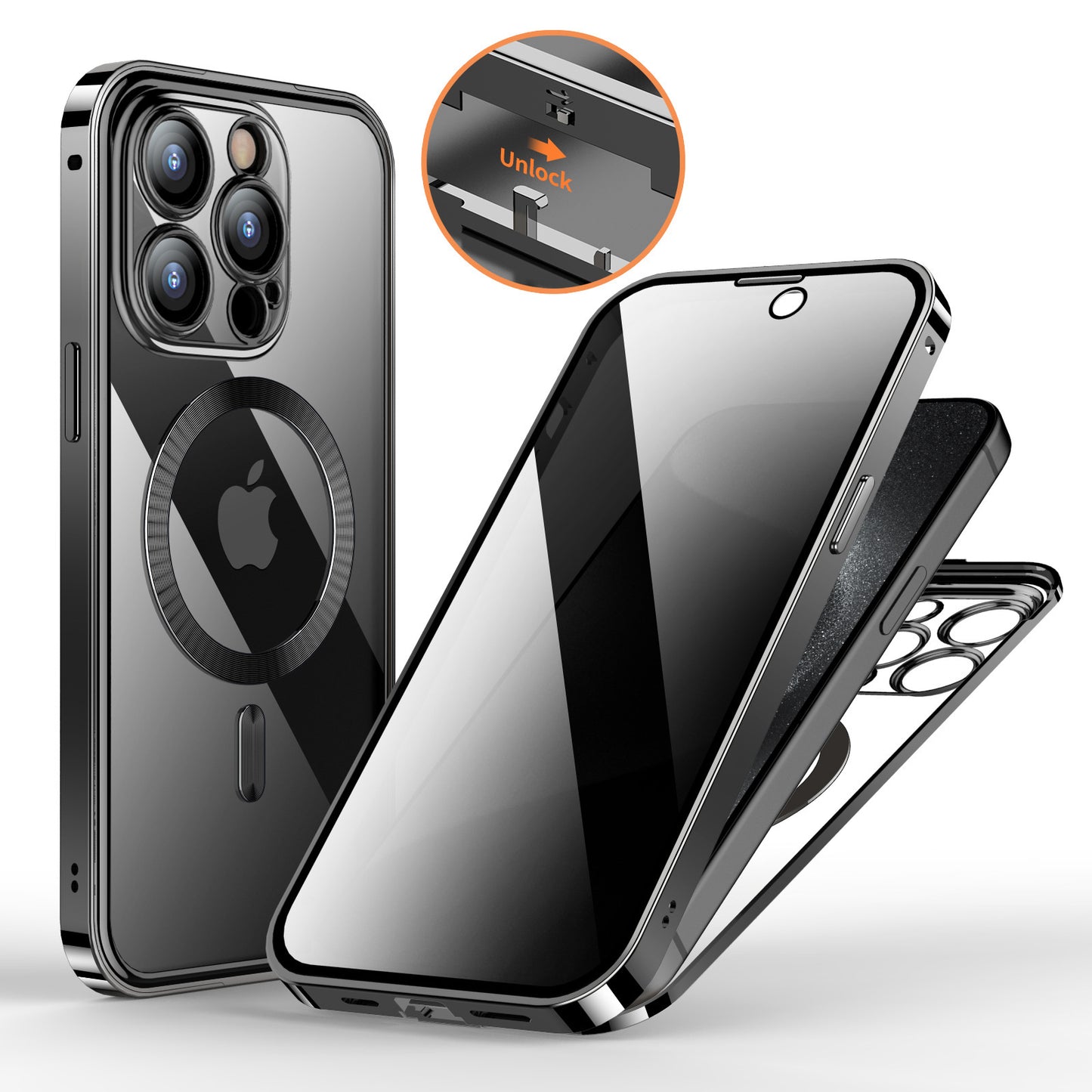 Metal Buckle Magnetic Phone Case With Wireless Charging