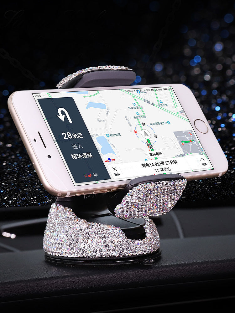 Crystal Rhinestones Phone Holder Car Mount With ABS Plastic