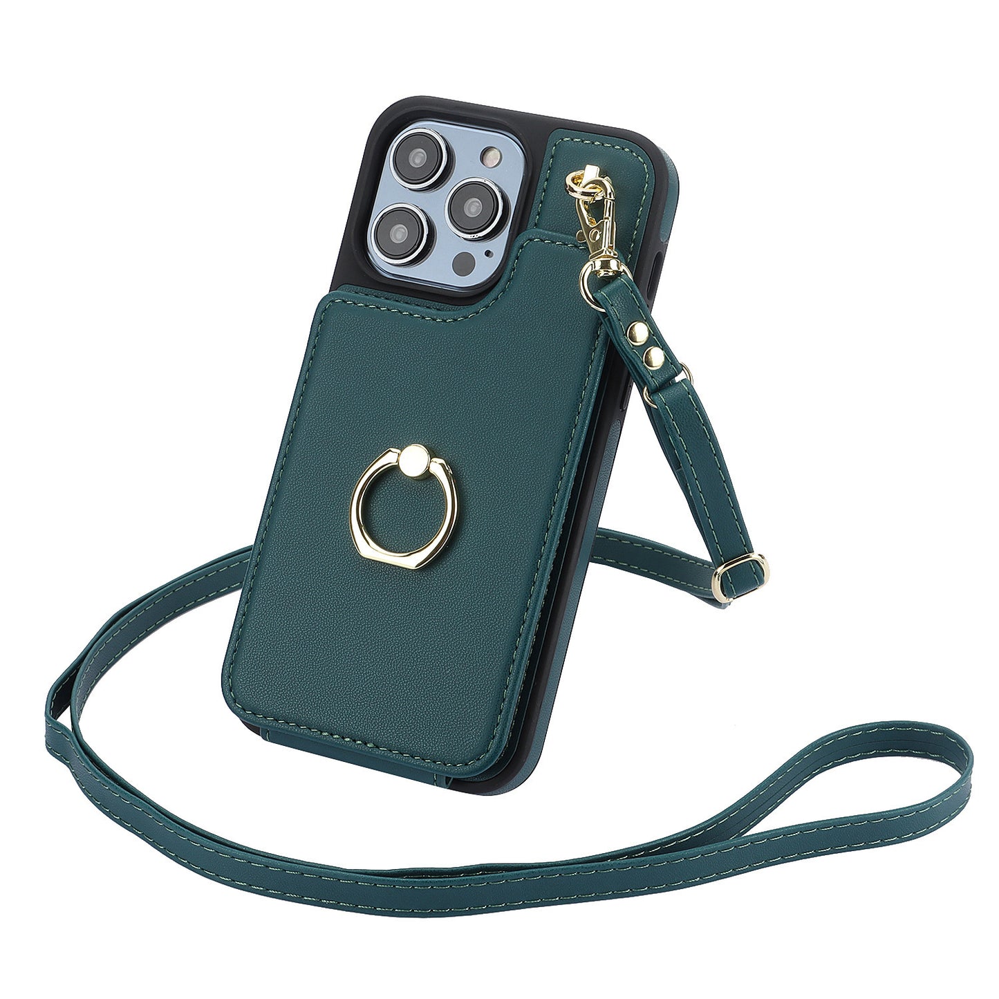 Crossbody Ring Phone Case Shockproof Organizer For Apple