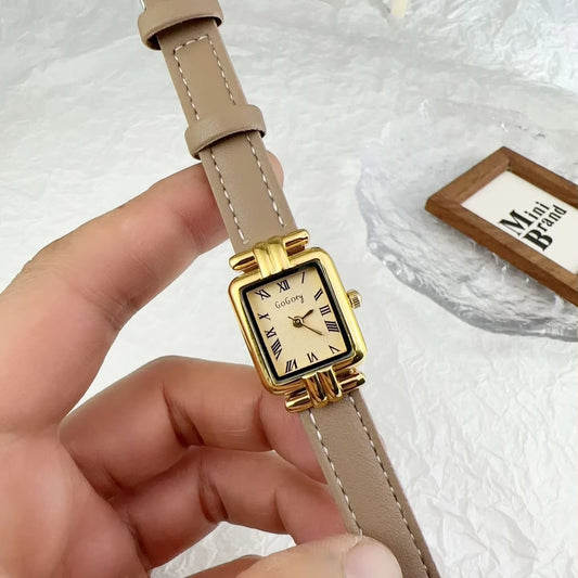 Fashion Ladies Watch Simple Vintage Roman Dial Quartz Watch Leather Strap Women Wristwatches Dropshipping Relojes Para Mujer