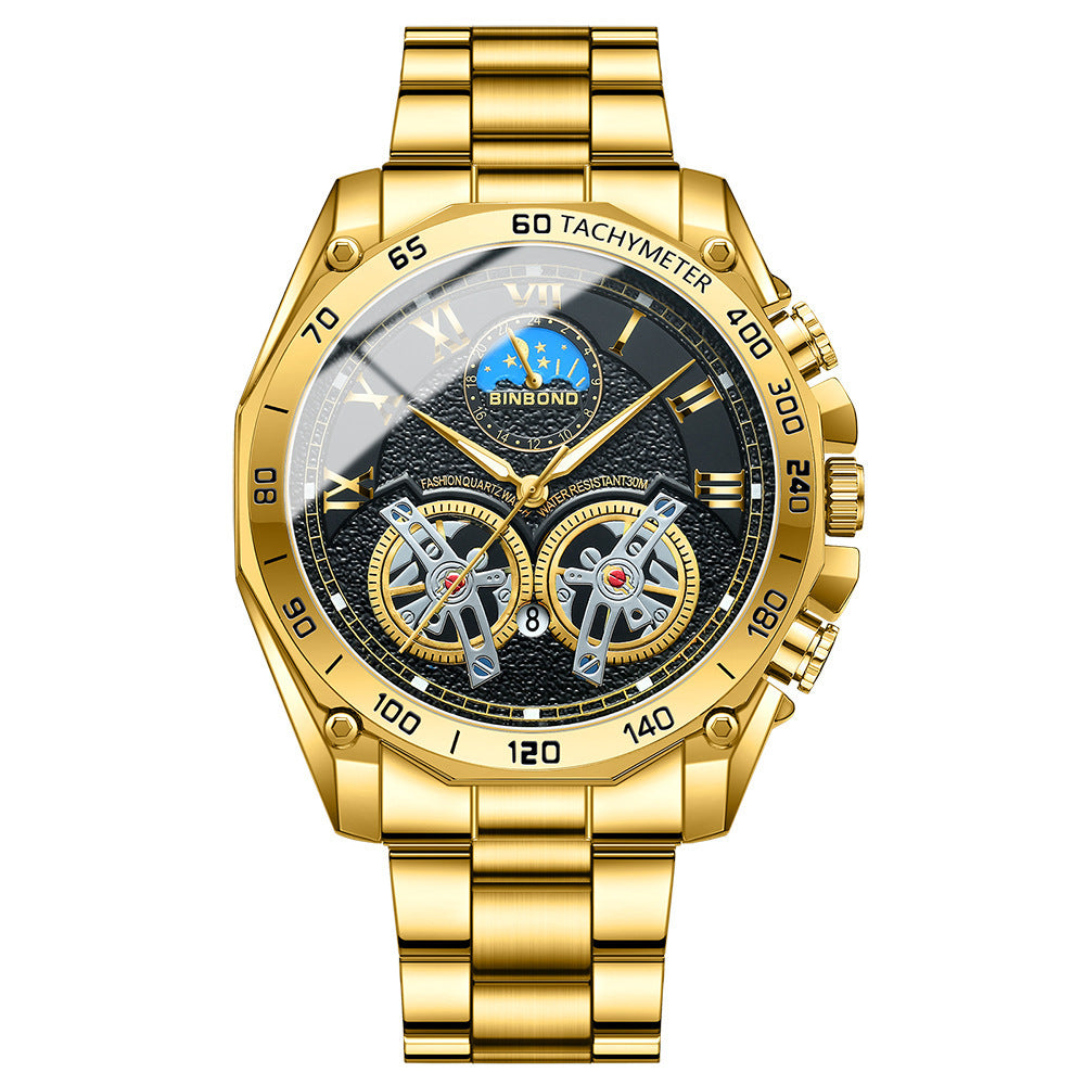 Mechanical Hollow Watch for Men – Manual Winding, Multifunction Design