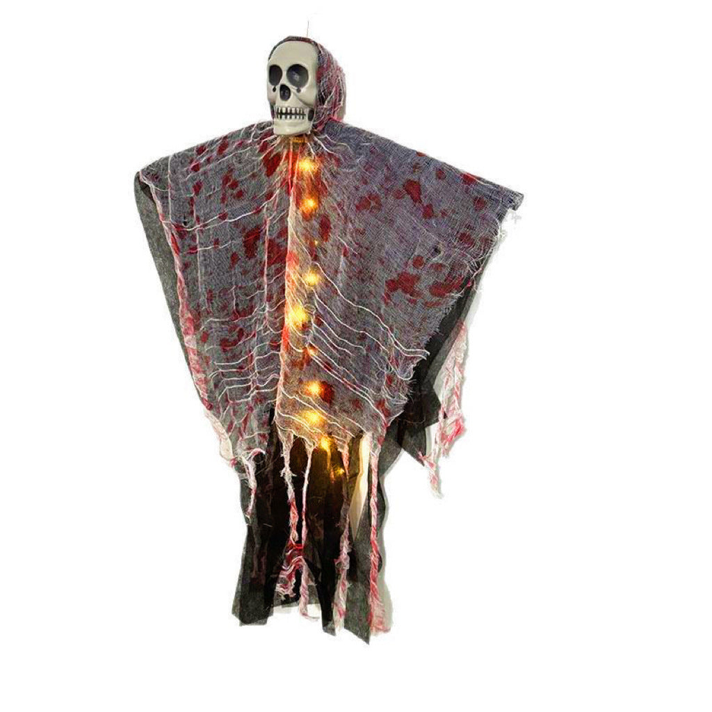 Halloween Blood Red Glowing Skull Outdoor Party Decoration Spooky Ornament