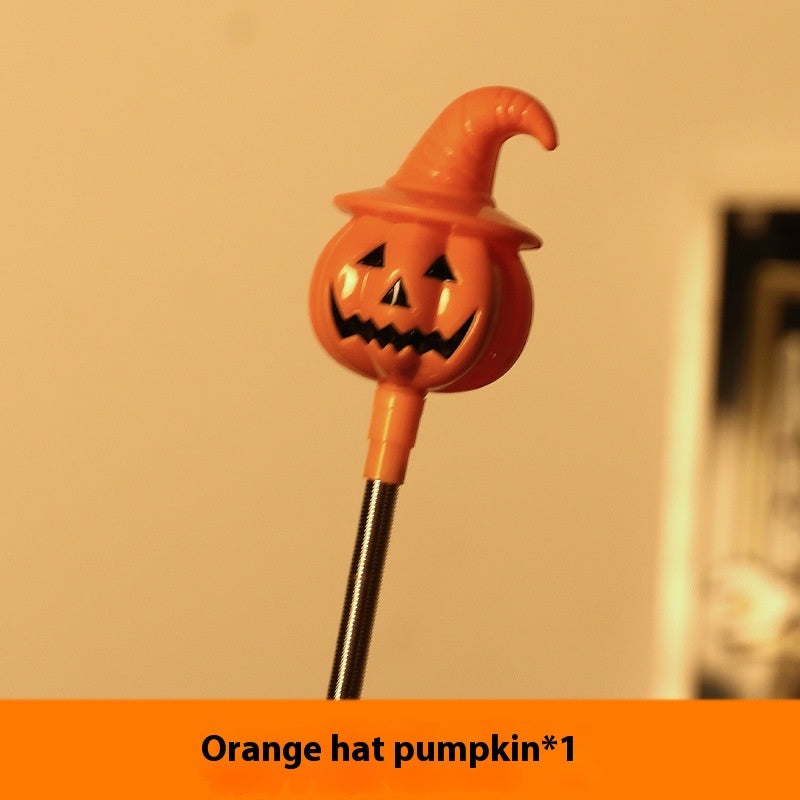 Halloween Pumpkin Lamp Hand Stick Toy Spooky Party Decoration for Kids
