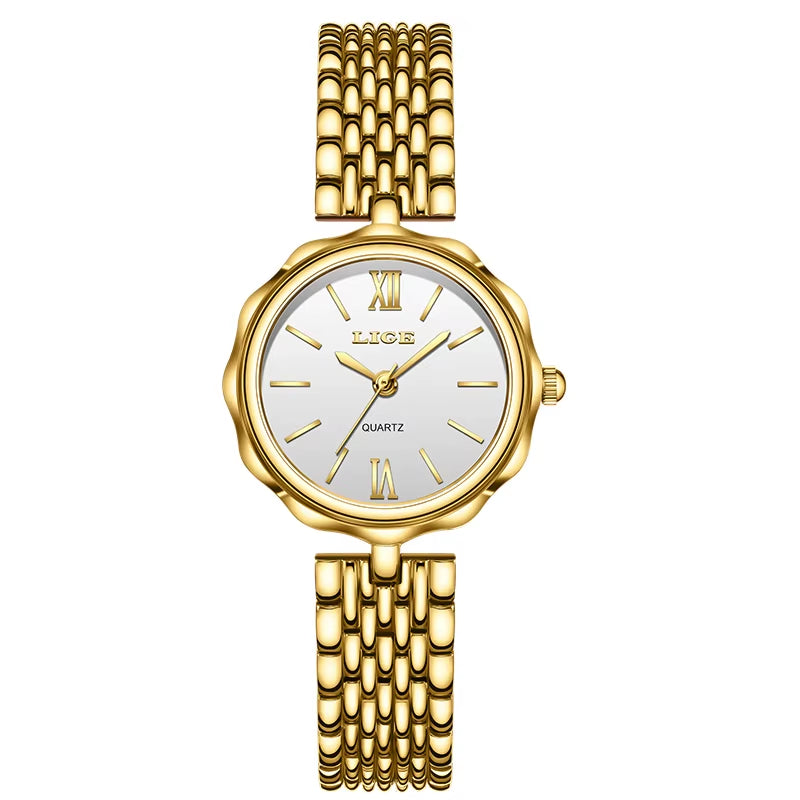 Luxury Top Brand Women'S Watches Elegant Fashion Gold Watch for Women Original Simple Quartz Waterproof Wristwatch Ladies