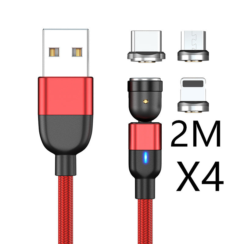Magnetic Three In One Rotating Charging Cable Usb Type C