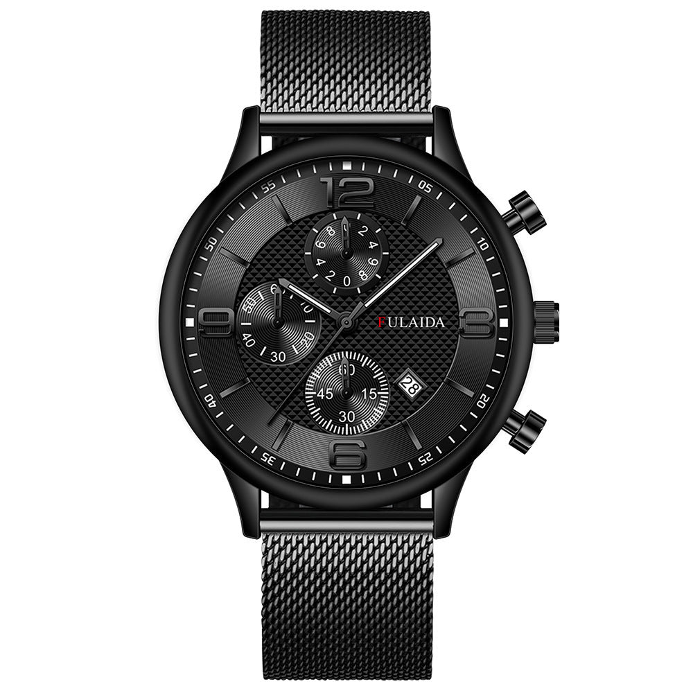 Men’s Mesh Strap Calendar Quartz Casual Watch – All-Match Styles & Colors