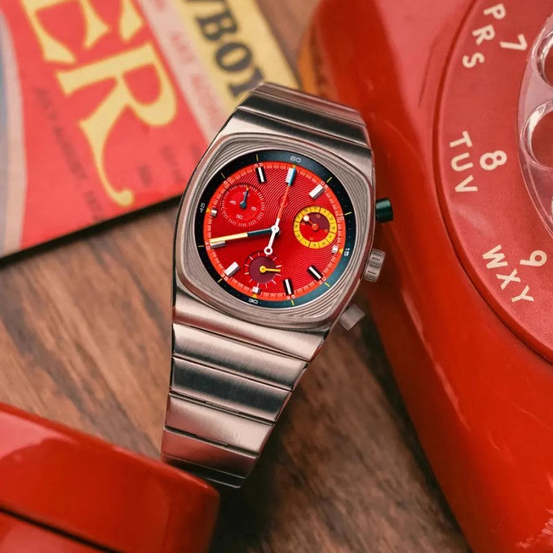 Six Sports Mechanical Watch Mens Fashion Steel Strap