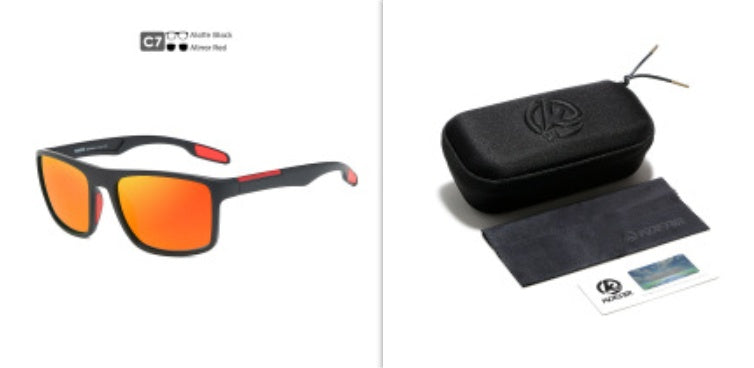 Square Polarized Sunglasses Men Outdoor Photochromic Color Changing UV400 Shades