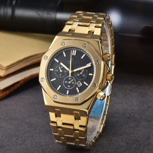 Men’s Stainless Steel Quartz Watch Analog Calendar Dress Casual Styles