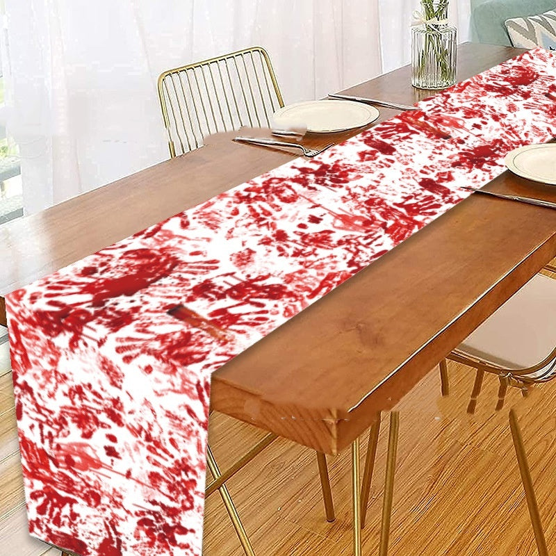 Halloween Bloody Hand Tablecloth Horror Spooky Party Decoration for Home