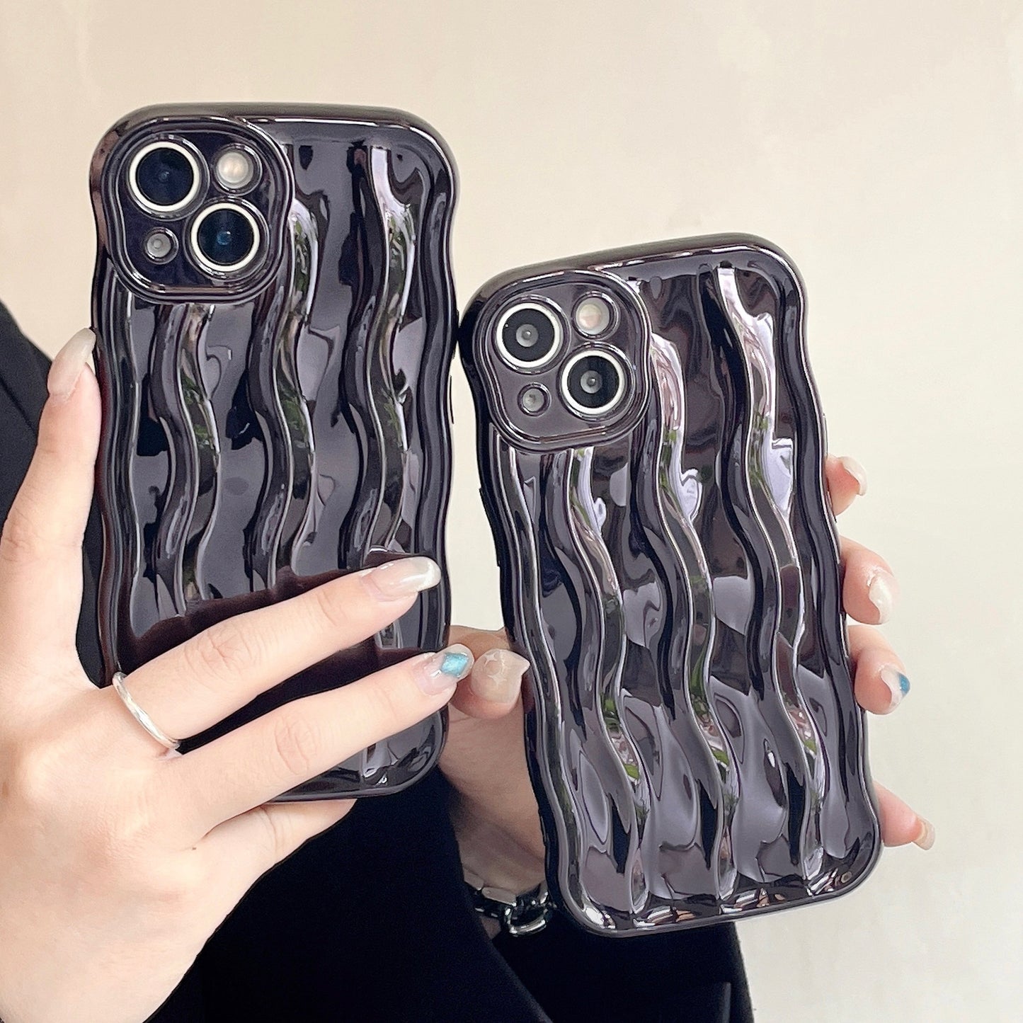 Electroplated Water Ripple TPU Phone Case Shockproof Cover for iPhone 11–16