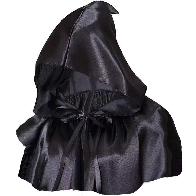 Grim Reaper Cloak, Halloween Costume For Men, Black Medieval Hooded Cape, Cosplay Costume, Gothic Party Robe