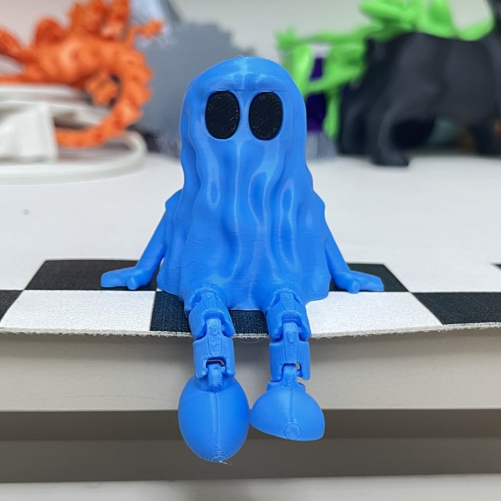 3D Printed Halloween Ghost Ornament Movable Joint Spooky Party Decoration