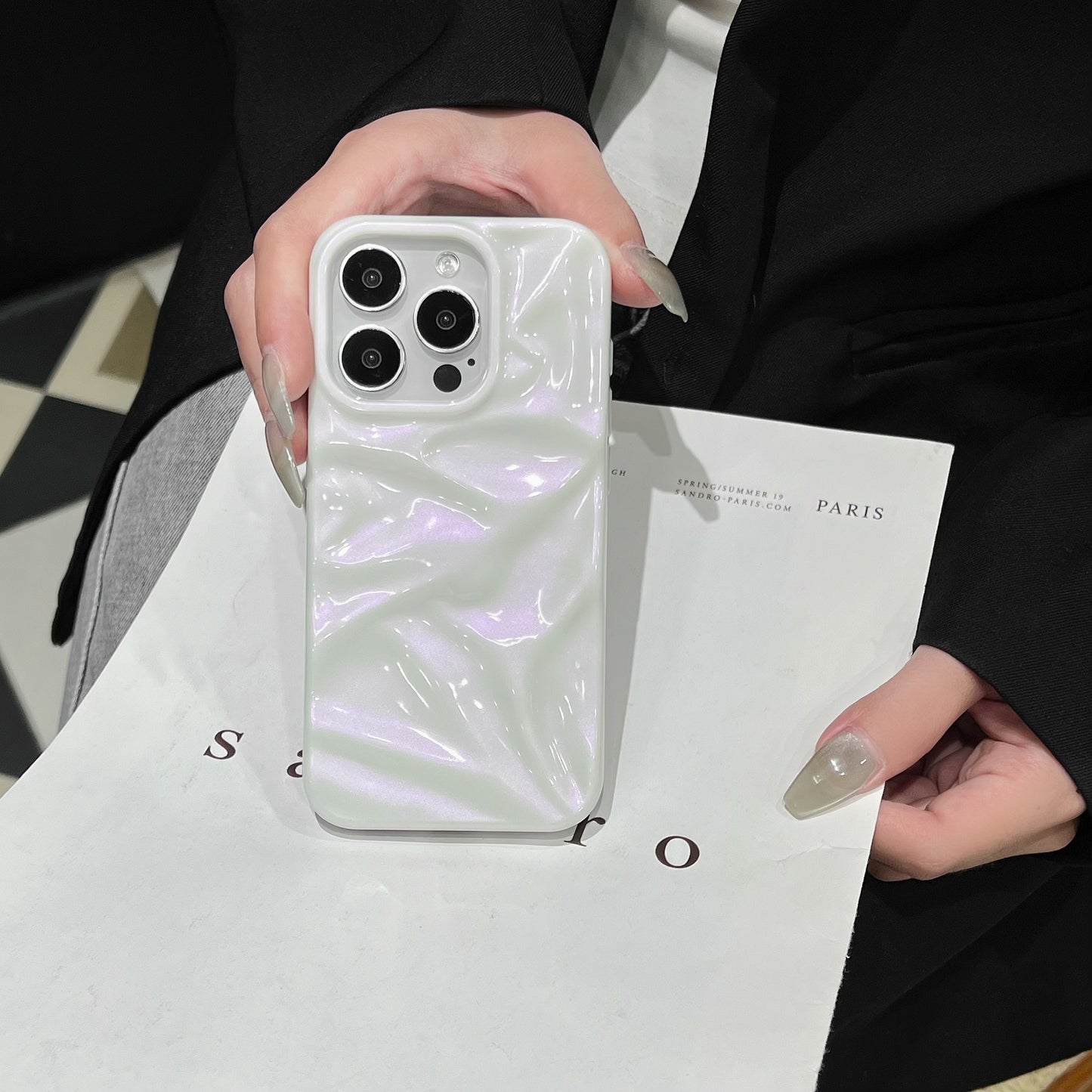 Electroplating Three Dimensional Pleated TPU Phone Case