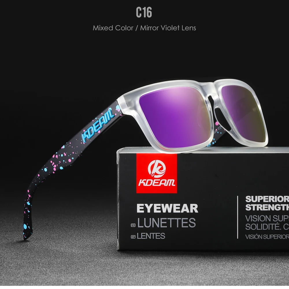 2022 Square Men'S Polarized Sunglasses Outdoors Lifestyle Coating Sun Glasses New Matching Colors with Box