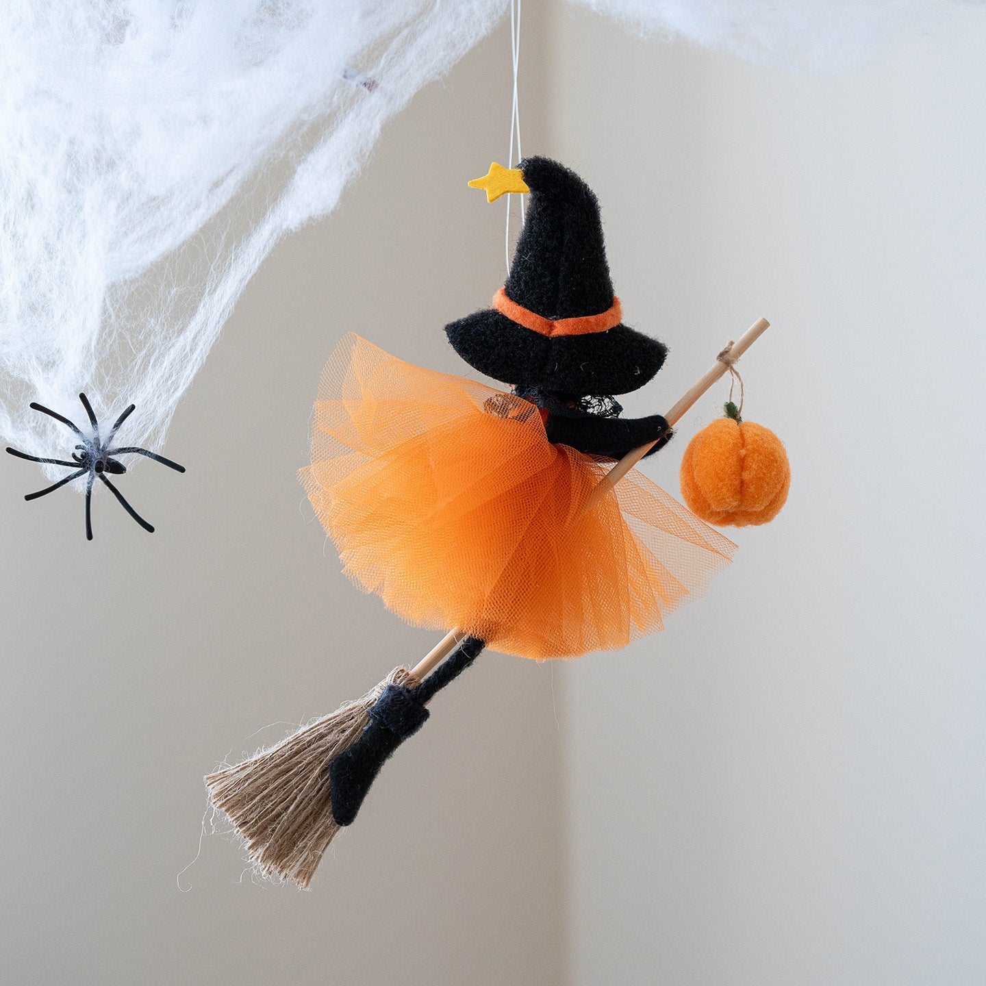 Halloween Broom Girl Angel Pendant Spooky Party Decoration Ornament
