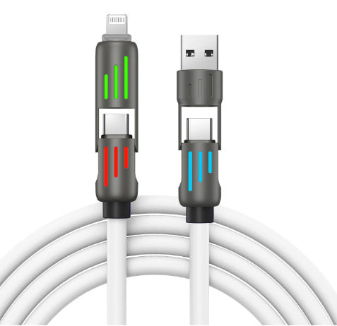Breathing Light Four In One Fast Charge Cable USB C