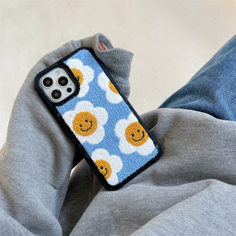 Sunflower Plush Phone Case For Apple iPhone Back Cover