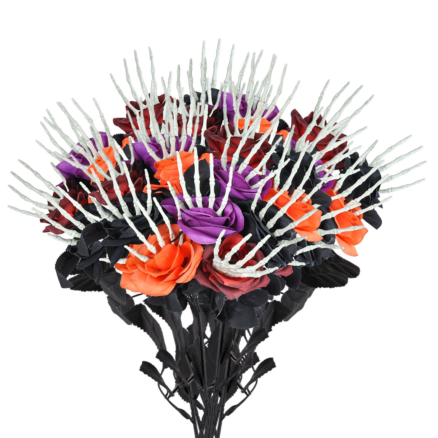 Halloween Skull Hand with Rose Cloth Ornament Spooky Haunted House Decoration