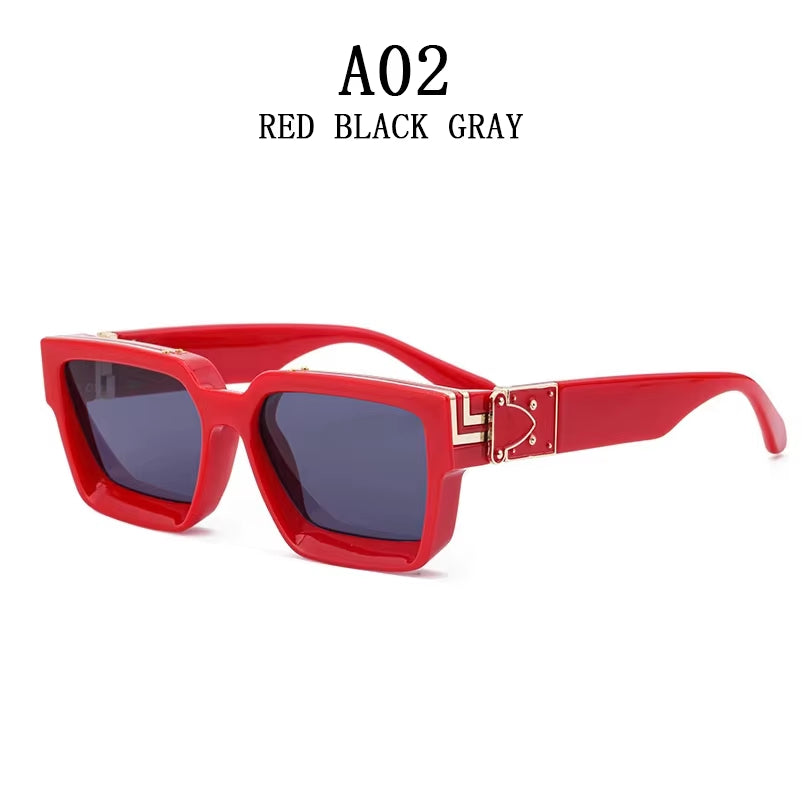 Millionaire Sunglasses for Men Vintage Square Fashion Glasses Luxury Retro Sunglasses Women Trending Punk Gafas De Sol Lentes