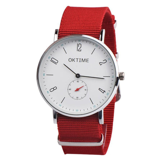 Quartz watch with nylon strap
