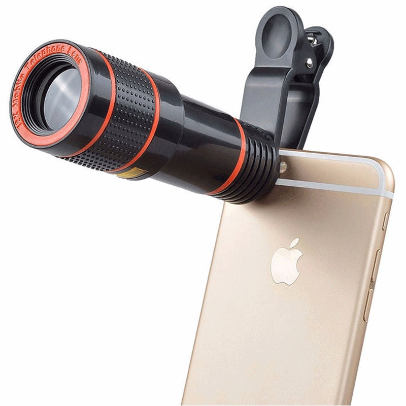 12X Lens Phone Camera Monocular Clip Fits Most Phones