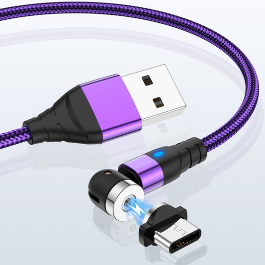 Magnetic Data Cable With LED Light for Android iOS Type C
