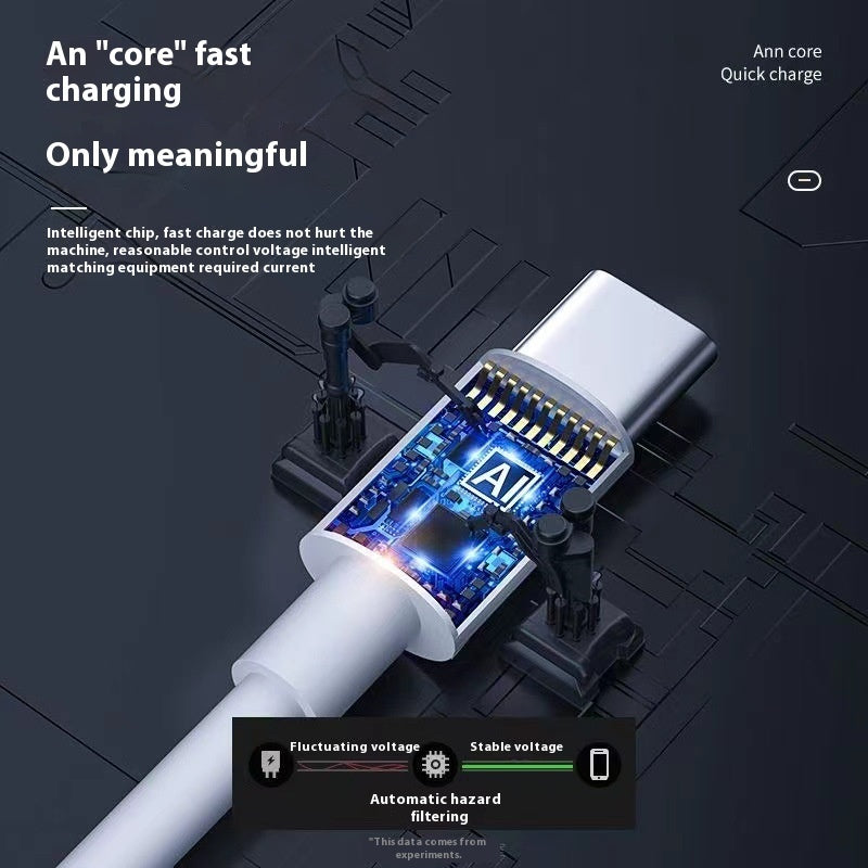 60W Dual Type C Fast Charge Data Cable 2m White TPE