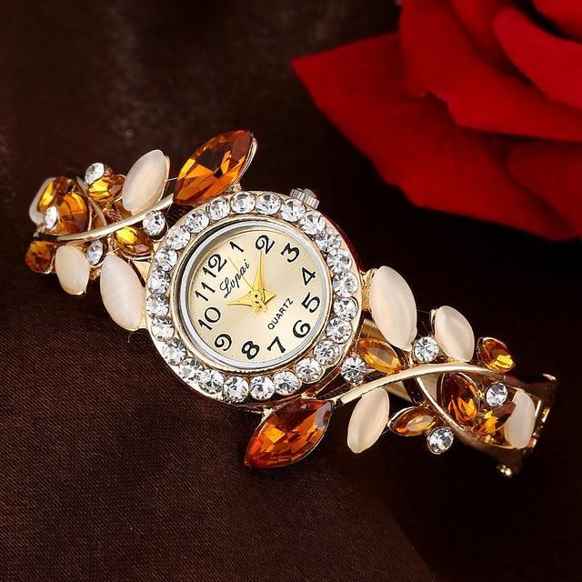Trendy Diamond Colorful Crystal Womens Bracelet Watch