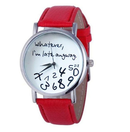 Elegant Womens Quartz Watch With PU Strap Round Dial