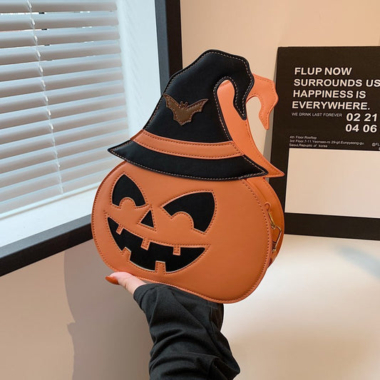 Women’s Halloween Pumpkin Shoulder Bag Cute Crossbody Messenger Purse