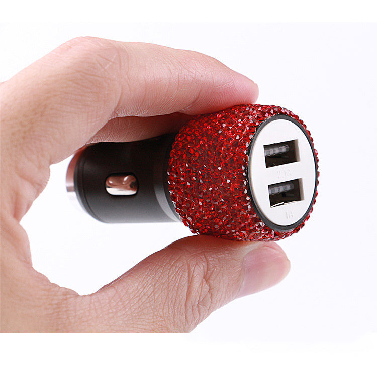 Diamond Style Car Charger For Cigarette Lighter Red White