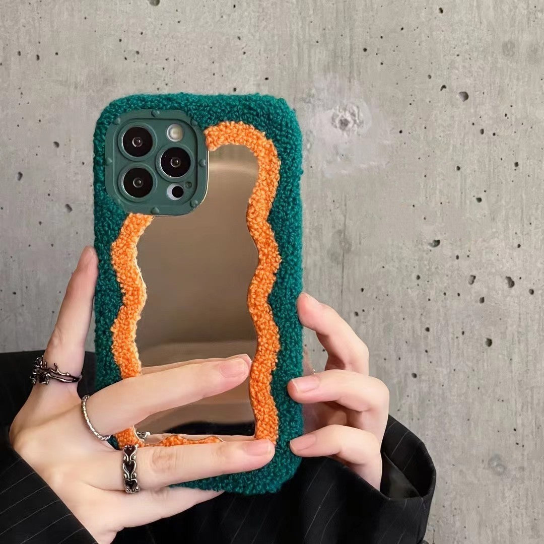 Plush Mirror TPU Phone Case For iPhone 11 12 13 14 Pro Max