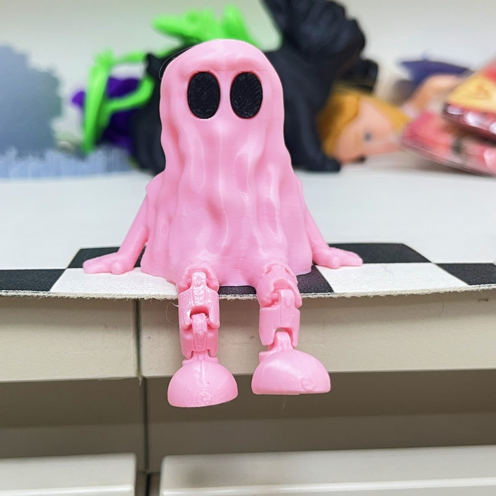 3D Printed Halloween Ghost Ornament Movable Joint Spooky Party Decoration