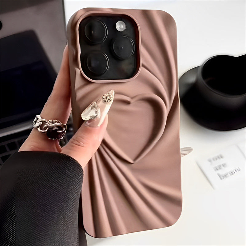 Ruffled Heart Silicone Phone Case For iPhone Anti Fall