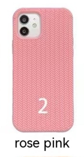 Liquid Silicone Woven Pattern Phone Case For Apple Series