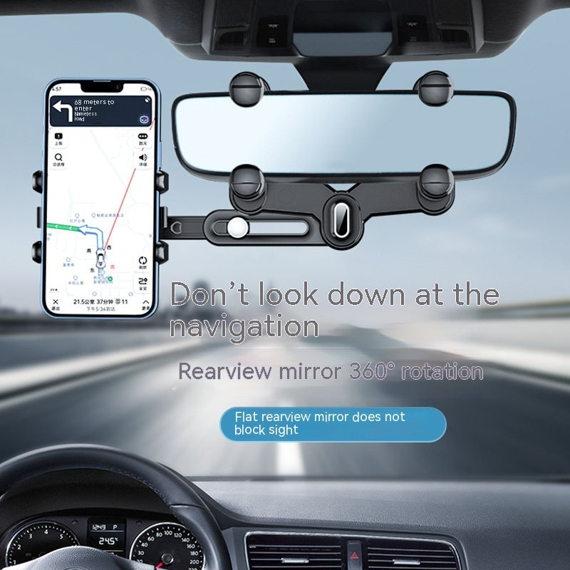 Universal Car Rearview Mirror Bracket With Folding Rod