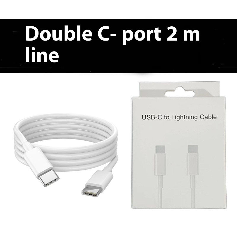 60W Dual Type C Fast Charge Data Cable 2m White TPE