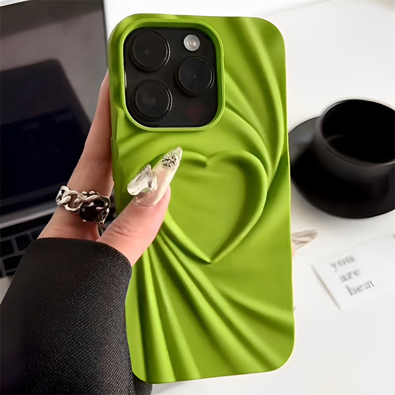 Ruffled Heart Silicone Phone Case For iPhone Anti Fall