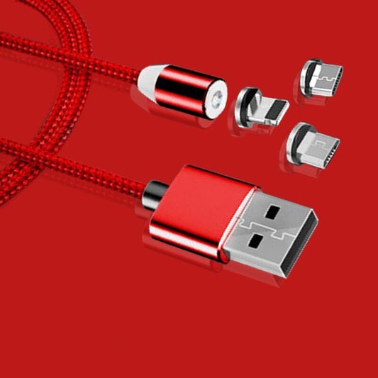 Three-In-One Magnetic Data Cable Micro USB Type-C Charging